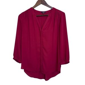 NYDJ Los Angeles Red Button Down Blouse Size XS